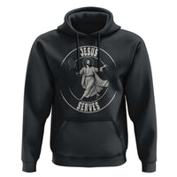 Christian Tennis Funny Gift For Believers Hoodie Jesus Serves - Wonder Print Shop
