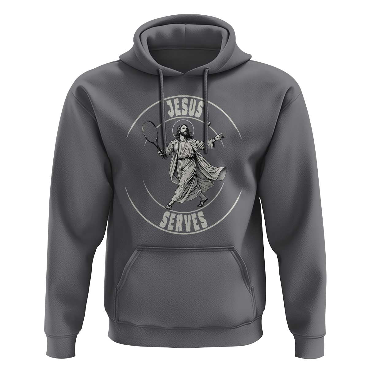 Christian Tennis Funny Gift For Believers Hoodie Jesus Serves - Wonder Print Shop