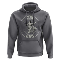 Christian Tennis Funny Gift For Believers Hoodie Jesus Serves - Wonder Print Shop