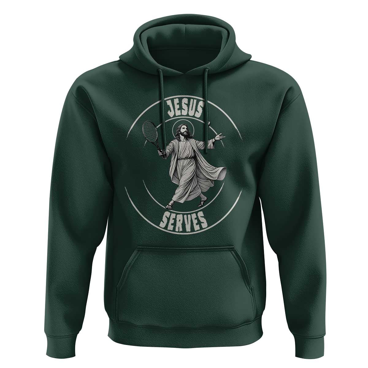 Christian Tennis Funny Gift For Believers Hoodie Jesus Serves - Wonder Print Shop