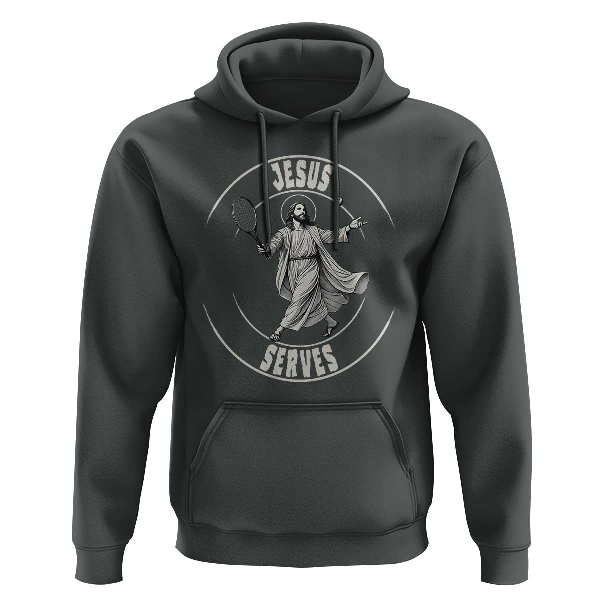 Christian Tennis Funny Gift For Believers Hoodie Jesus Serves - Wonder Print Shop