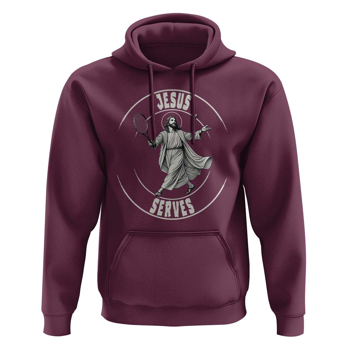 Christian Tennis Funny Gift For Believers Hoodie Jesus Serves - Wonder Print Shop