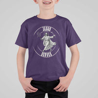 Christian Tennis Funny Gift For Believers T Shirt For Kid Jesus Serves - Wonder Print Shop