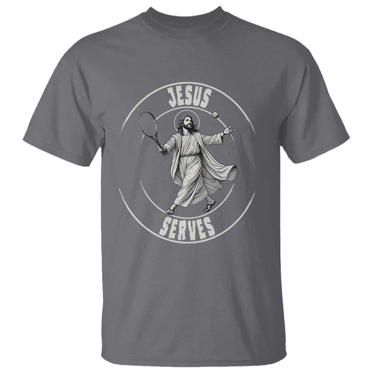 Christian Tennis Funny Gift For Believers T Shirt Jesus Serves - Wonder Print Shop