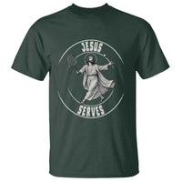 Christian Tennis Funny Gift For Believers T Shirt Jesus Serves - Wonder Print Shop