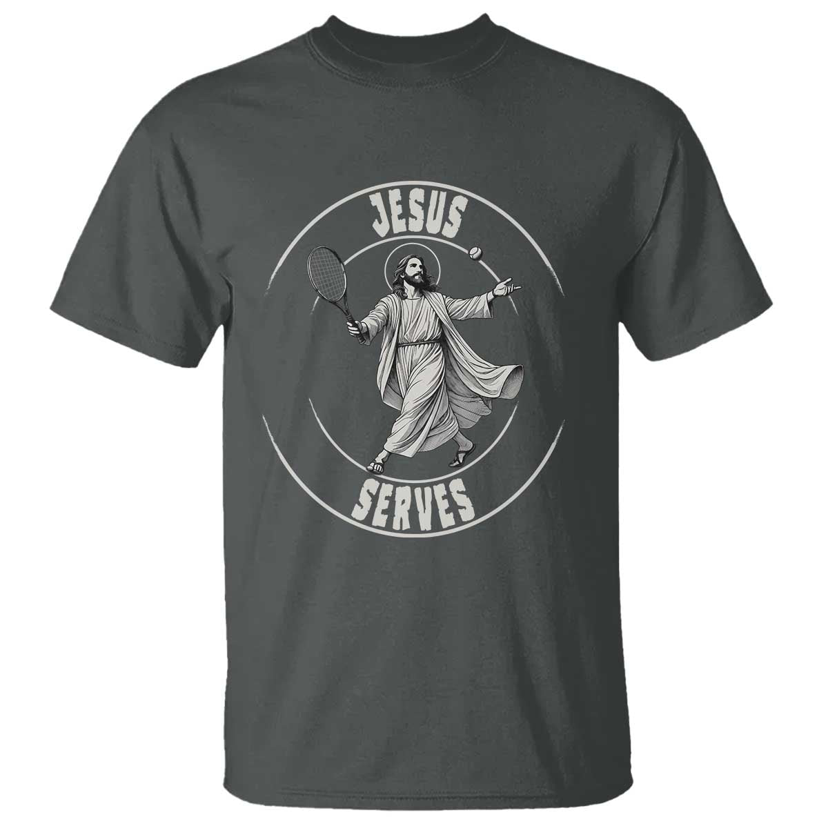 Christian Tennis Funny Gift For Believers T Shirt Jesus Serves - Wonder Print Shop