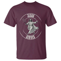 Christian Tennis Funny Gift For Believers T Shirt Jesus Serves - Wonder Print Shop