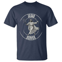 Christian Tennis Funny Gift For Believers T Shirt Jesus Serves - Wonder Print Shop