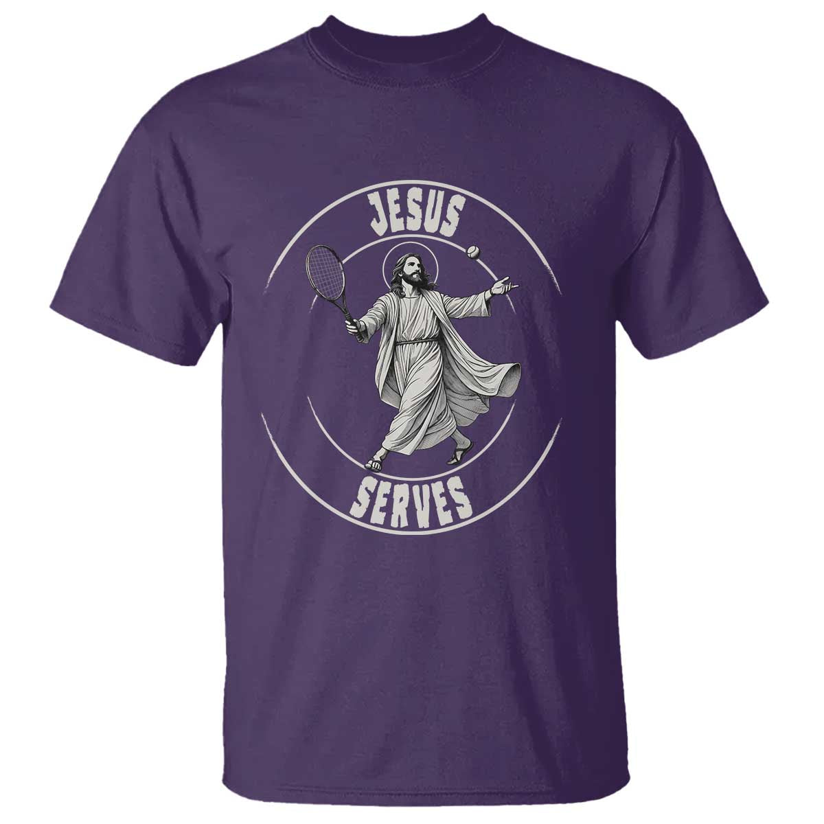 Christian Tennis Funny Gift For Believers T Shirt Jesus Serves - Wonder Print Shop