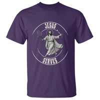 Christian Tennis Funny Gift For Believers T Shirt Jesus Serves - Wonder Print Shop