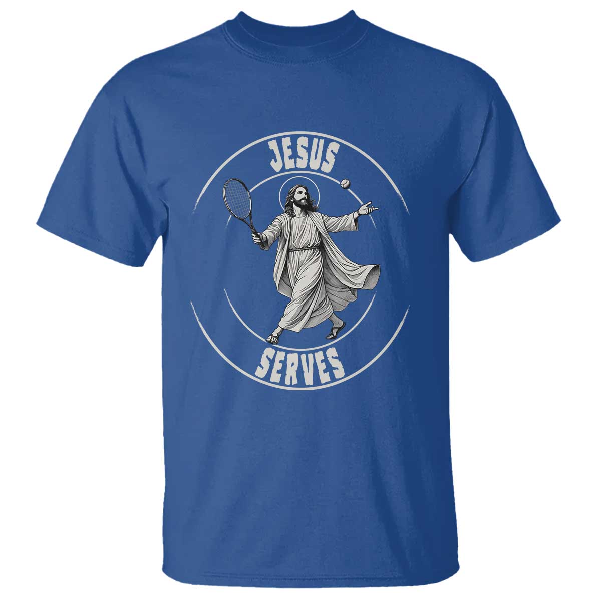 Christian Tennis Funny Gift For Believers T Shirt Jesus Serves - Wonder Print Shop