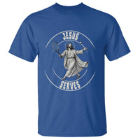 Christian Tennis Funny Gift For Believers T Shirt Jesus Serves - Wonder Print Shop