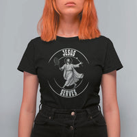 Christian Tennis Funny Gift For Believers T Shirt For Women Jesus Serves - Wonder Print Shop