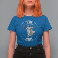 Christian Tennis Funny Gift For Believers T Shirt For Women Jesus Serves - Wonder Print Shop