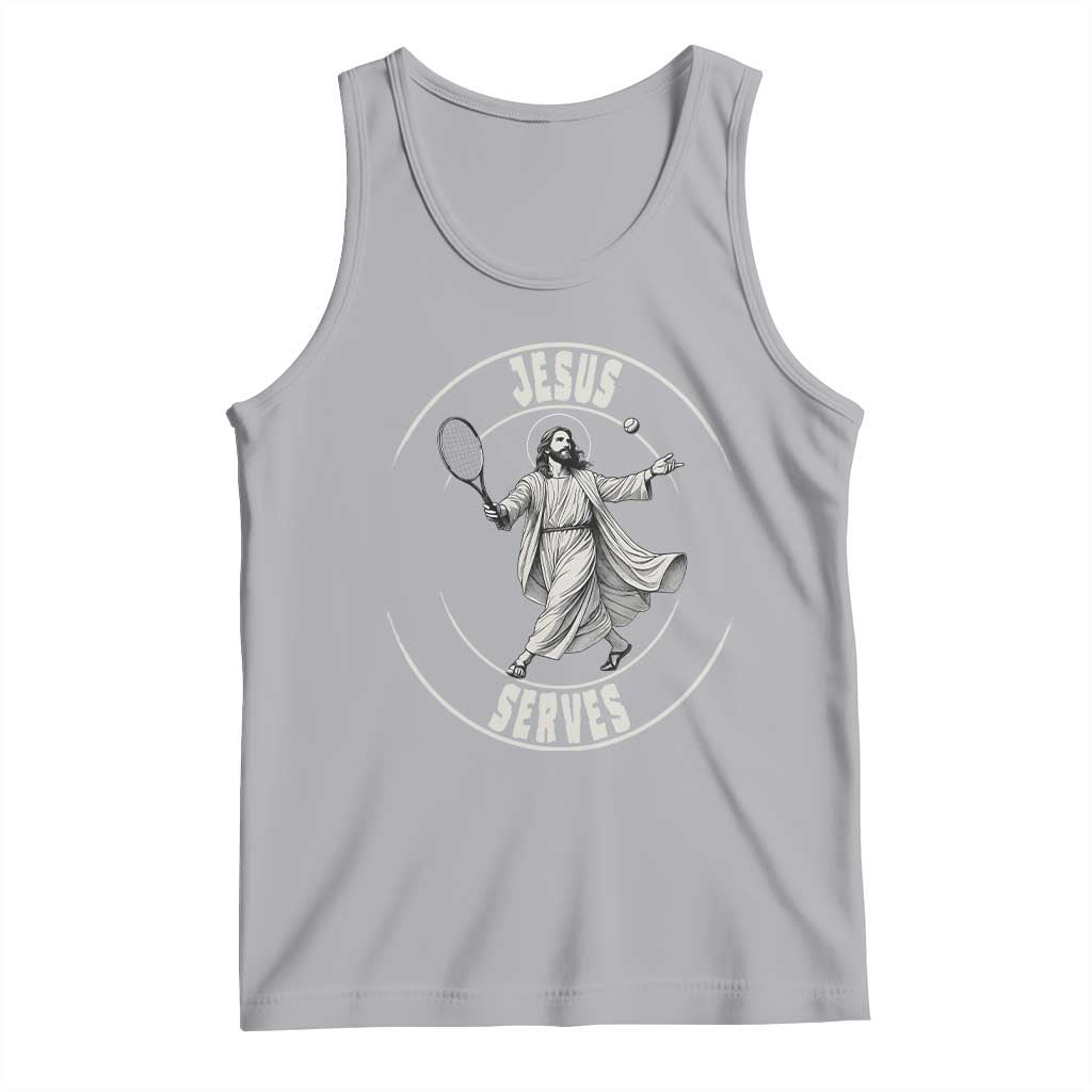 Christian Tennis Funny Gift For Believers Tank Top Jesus Serves - Wonder Print Shop