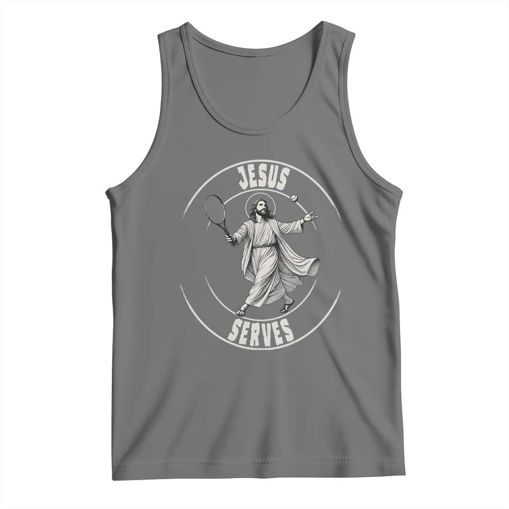 Christian Tennis Funny Gift For Believers Tank Top Jesus Serves - Wonder Print Shop