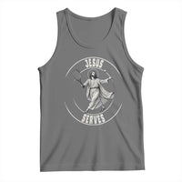 Christian Tennis Funny Gift For Believers Tank Top Jesus Serves - Wonder Print Shop