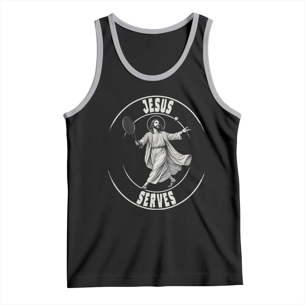 Christian Tennis Funny Gift For Believers Tank Top Jesus Serves - Wonder Print Shop