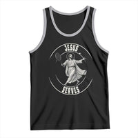 Christian Tennis Funny Gift For Believers Tank Top Jesus Serves - Wonder Print Shop