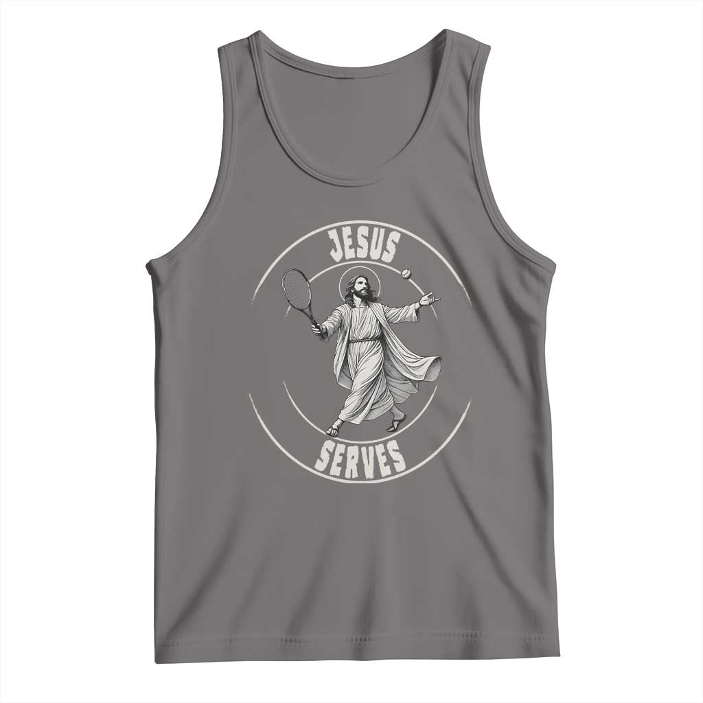 Christian Tennis Funny Gift For Believers Tank Top Jesus Serves - Wonder Print Shop