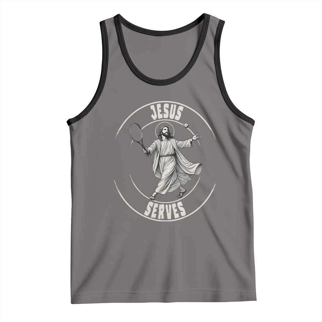 Christian Tennis Funny Gift For Believers Tank Top Jesus Serves - Wonder Print Shop