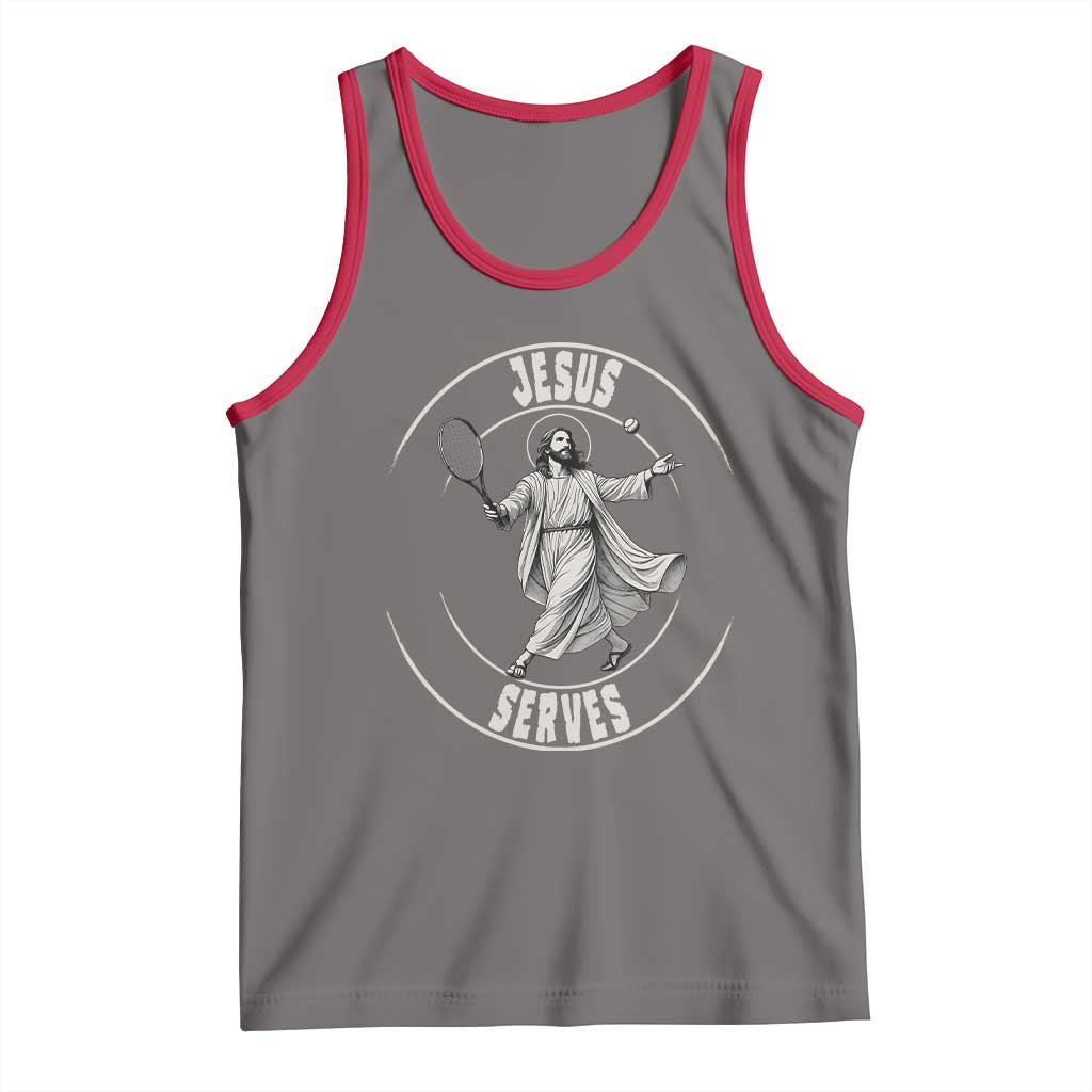 Christian Tennis Funny Gift For Believers Tank Top Jesus Serves - Wonder Print Shop