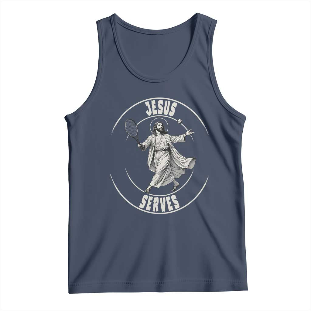 Christian Tennis Funny Gift For Believers Tank Top Jesus Serves - Wonder Print Shop