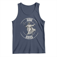 Christian Tennis Funny Gift For Believers Tank Top Jesus Serves - Wonder Print Shop