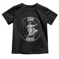 Christian Tennis Funny Gift For Believers Toddler T Shirt Jesus Serves - Wonder Print Shop