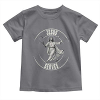 Christian Tennis Funny Gift For Believers Toddler T Shirt Jesus Serves - Wonder Print Shop