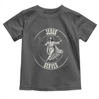 Christian Tennis Funny Gift For Believers Toddler T Shirt Jesus Serves - Wonder Print Shop