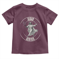 Christian Tennis Funny Gift For Believers Toddler T Shirt Jesus Serves - Wonder Print Shop