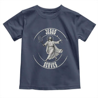 Christian Tennis Funny Gift For Believers Toddler T Shirt Jesus Serves - Wonder Print Shop