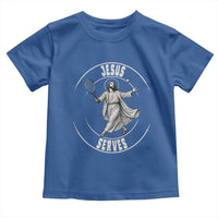 Christian Tennis Funny Gift For Believers Toddler T Shirt Jesus Serves - Wonder Print Shop