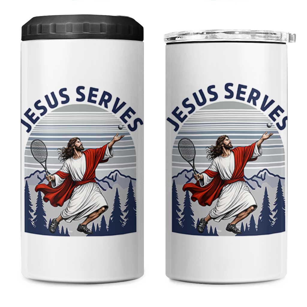 Christian Tennis Lover Gift 4 in 1 Can Cooler Tumbler Funny Christian Gift - Wonder Print Shop
