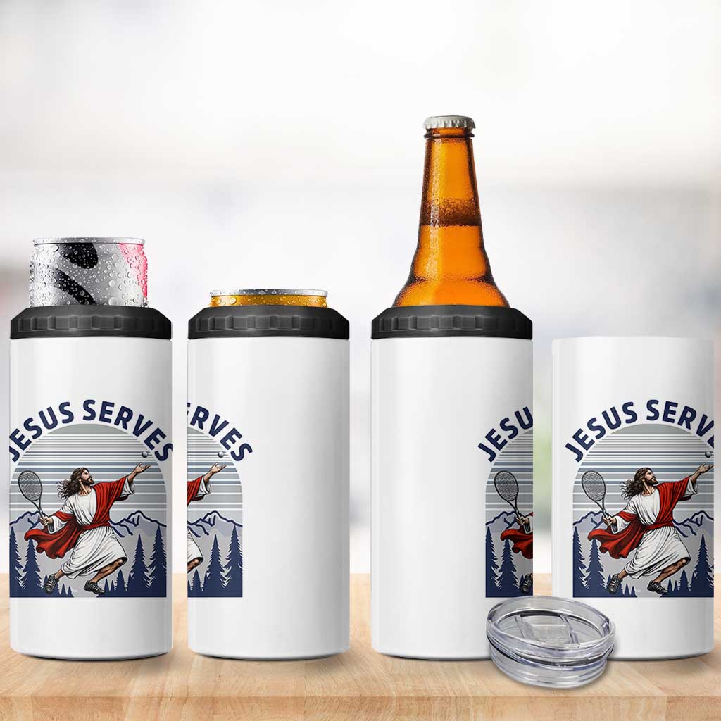 Christian Tennis Lover Gift 4 in 1 Can Cooler Tumbler Funny Christian Gift - Wonder Print Shop