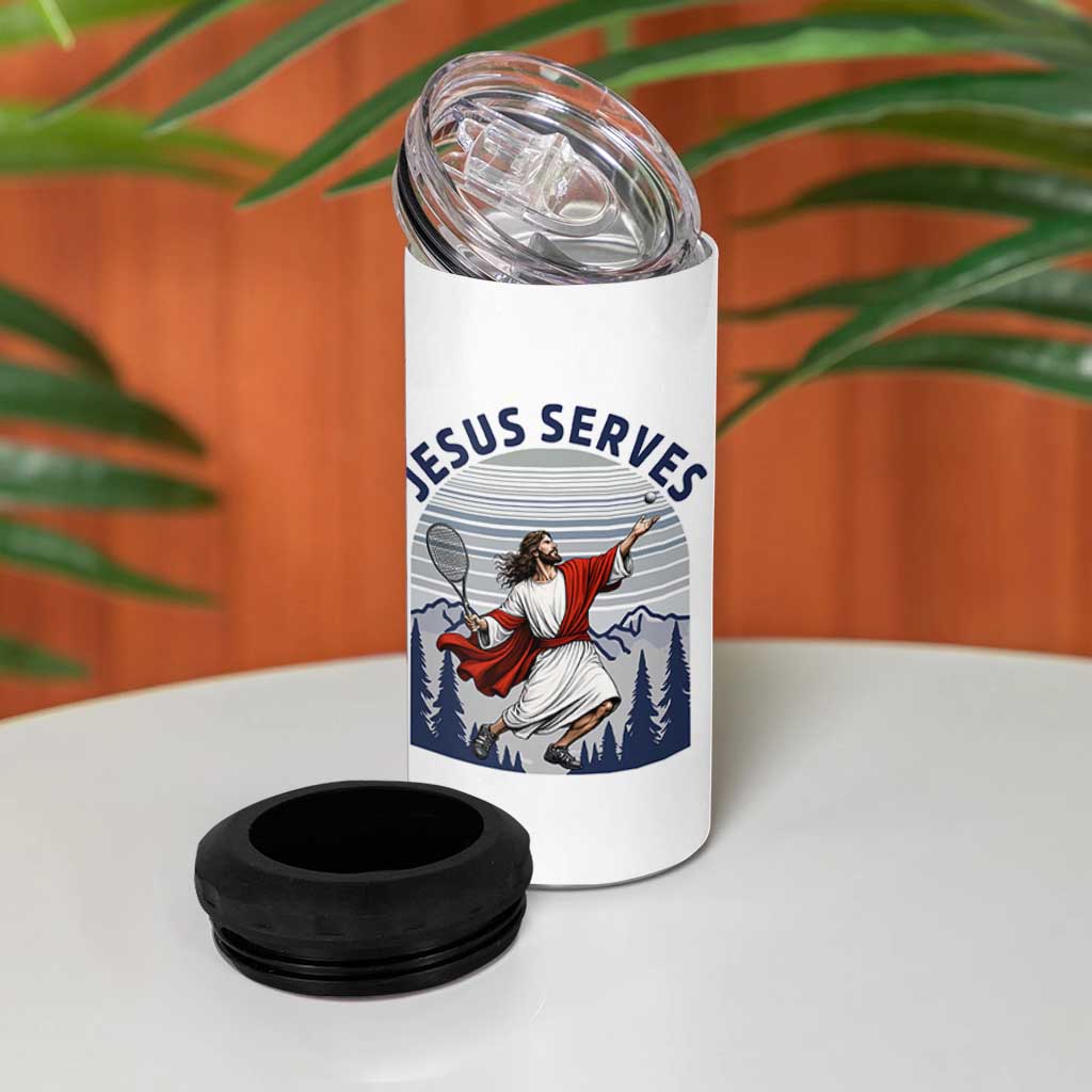 Christian Tennis Lover Gift 4 in 1 Can Cooler Tumbler Funny Christian Gift - Wonder Print Shop