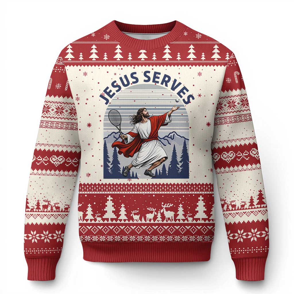 Christian Tennis Lover Gift Ugly Christmas Sweater Funny Christian Gift - Wonder Print Shop
