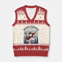 Christian Tennis Lover Gift V-Neck Knit Sweater Vest Funny Christian Gift - Wonder Print Shop
