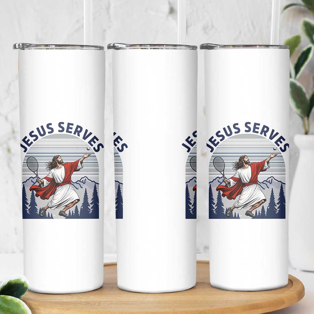 Christian Tennis Lover Gift Skinny Tumbler Funny Christian Gift - Wonder Print Shop