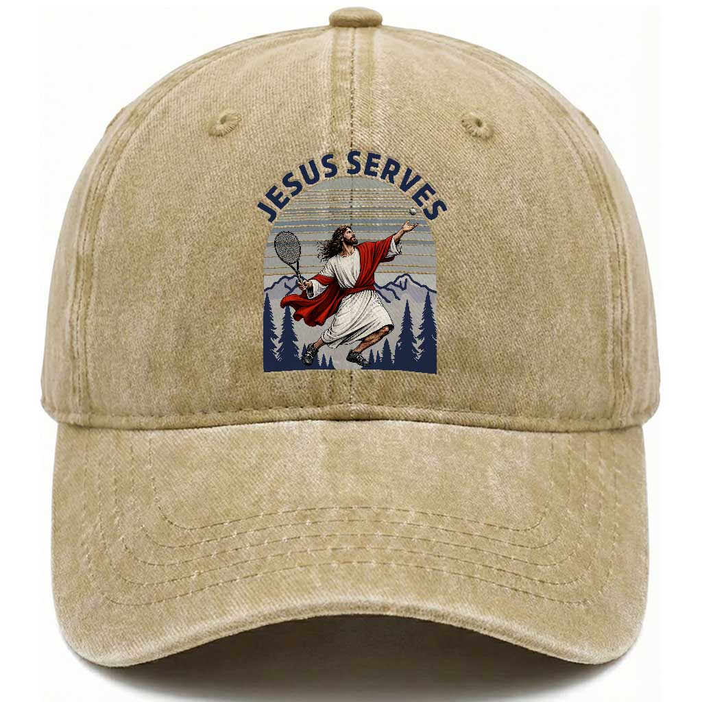 Christian Tennis Lover Gift Washed Cotton Baseball Cap Funny Christian Gift