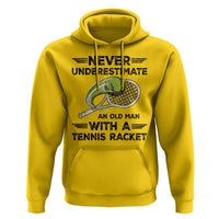 Funny Tennis Quote Hoodie Never Underestimate An Old Man With A Tennis Racket - Wonder Print Shop