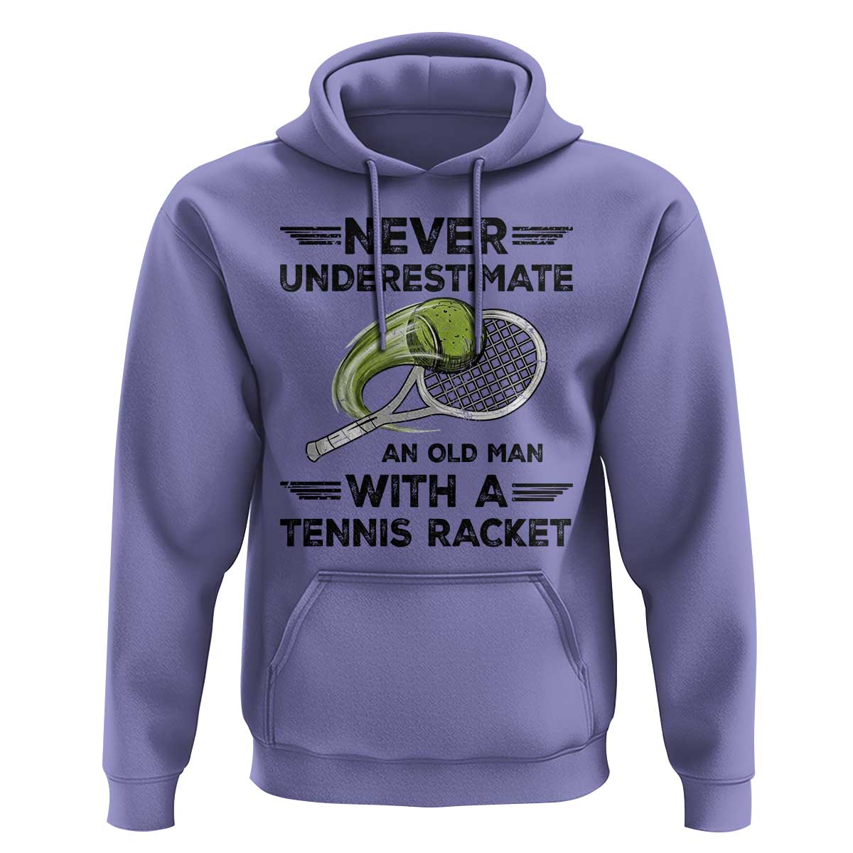 Funny Tennis Quote Hoodie Never Underestimate An Old Man With A Tennis Racket - Wonder Print Shop
