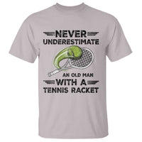 Funny Tennis Quote T Shirt Never Underestimate An Old Man With A Tennis Racket - Wonder Print Shop