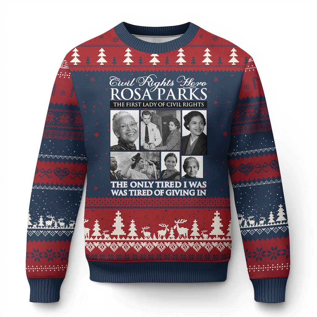 Rosa Parks Mother Of The Civil Rights Movement Ugly Christmas Sweater Black History Salutes