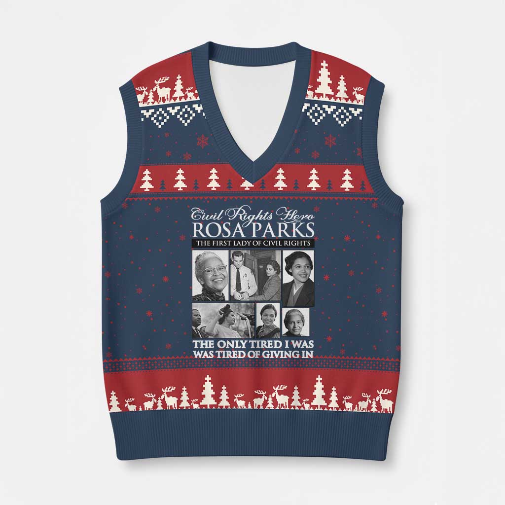 Rosa Parks Mother Of The Civil Rights Movement V-Neck Knit Sweater Vest Black History Salutes