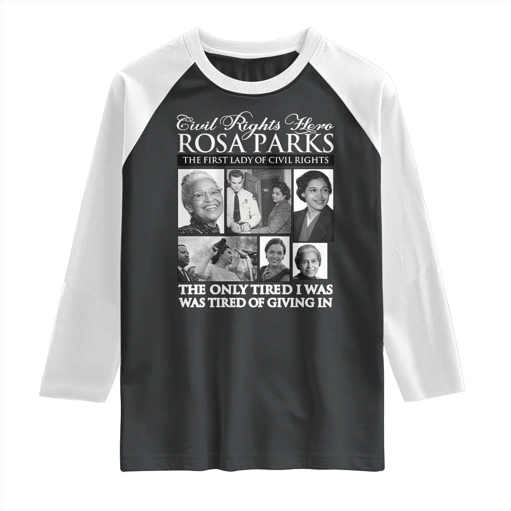 Rosa Parks Mother Of The Civil Rights Movement Raglan Shirt Black History Salutes