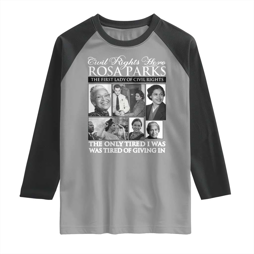 Rosa Parks Mother Of The Civil Rights Movement Raglan Shirt Black History Salutes