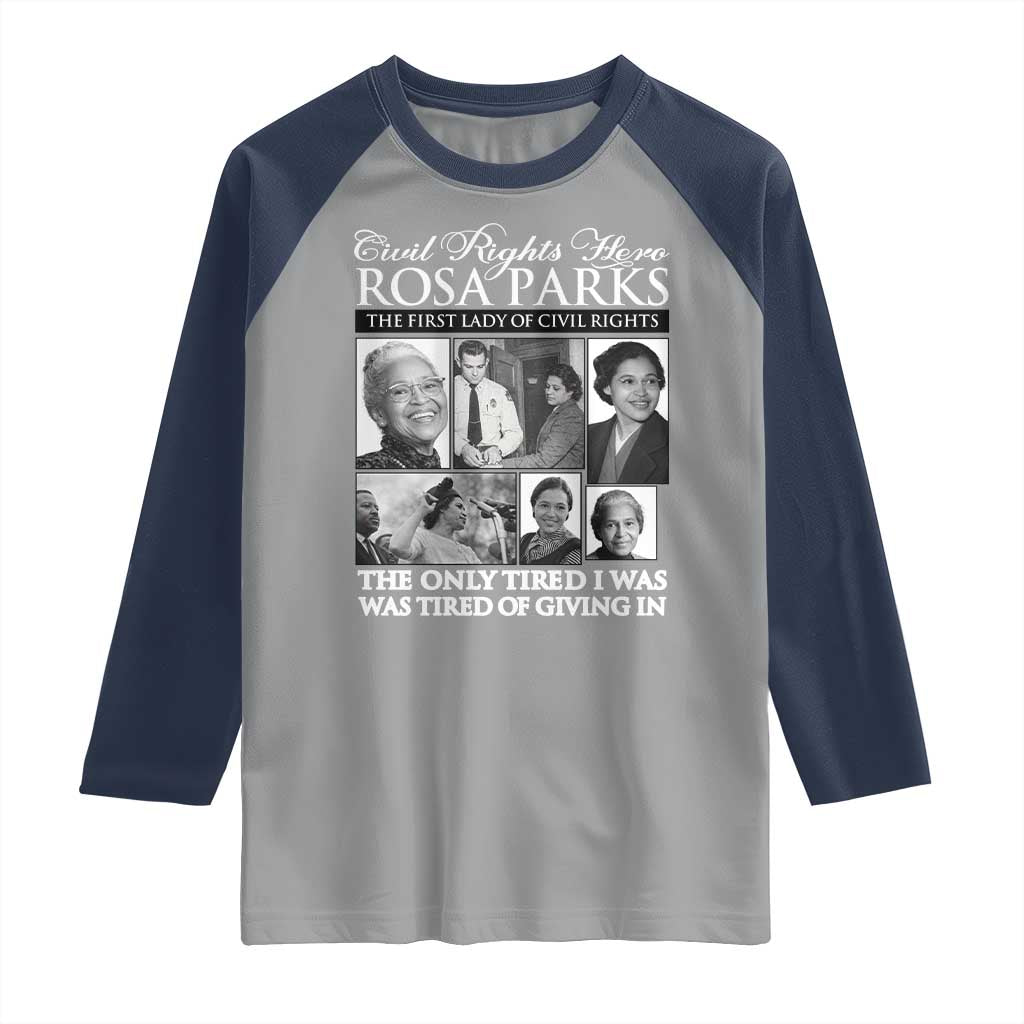 Rosa Parks Mother Of The Civil Rights Movement Raglan Shirt Black History Salutes