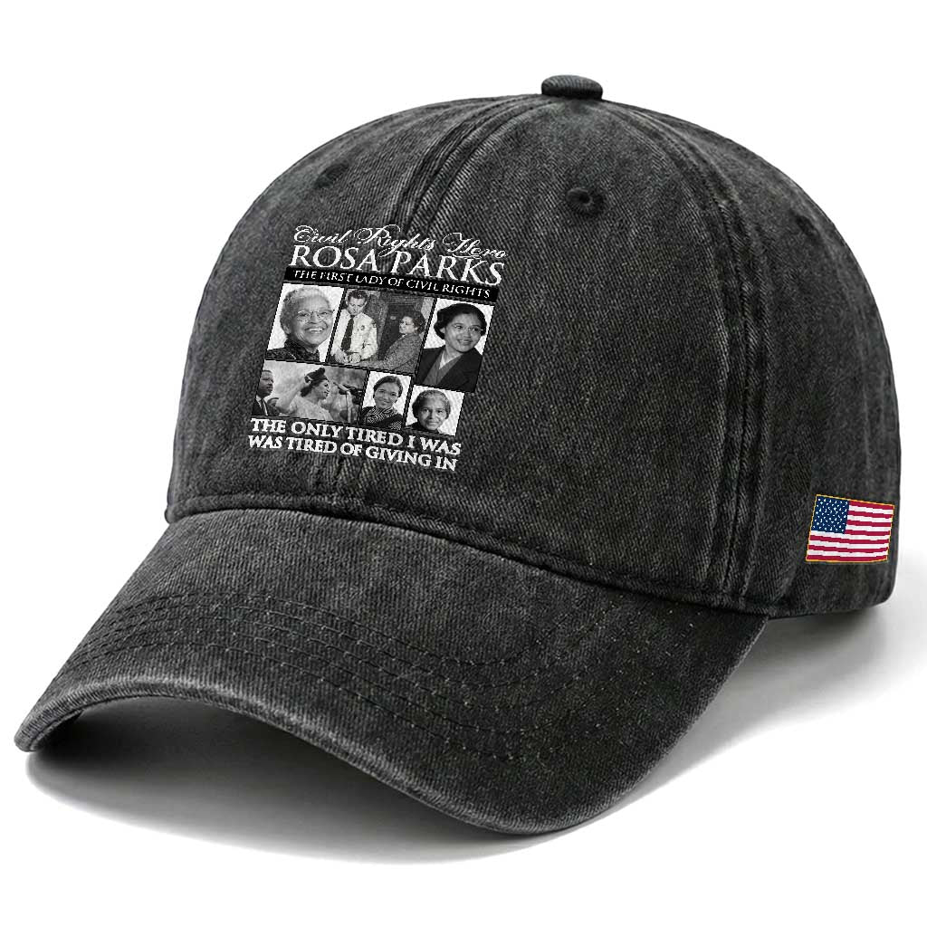 Rosa Parks Mother Of The Civil Rights Movement Washed Cotton Baseball Cap Black History Salutes